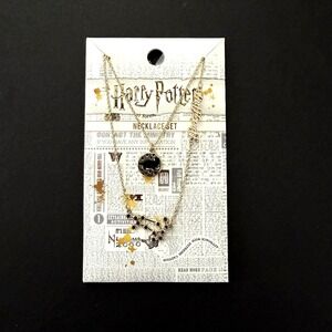 New Harry Potter Hufflepuff Badger Constellation Necklace Set Loungefly Goldtone
